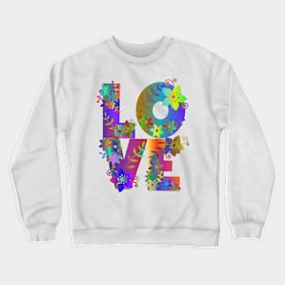 Love in floral letter pattern design Crewneck Sweatshirt